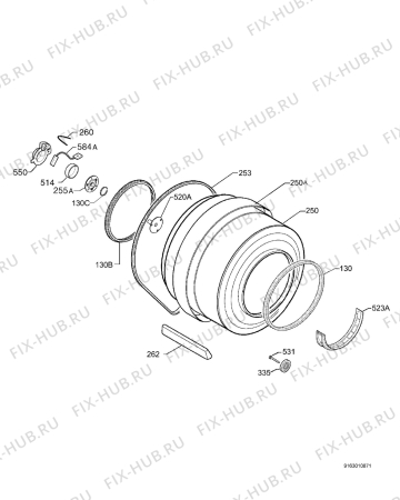 Взрыв-схема сушильной машины Aeg Electrolux T55630 - Схема узла Functional parts 267